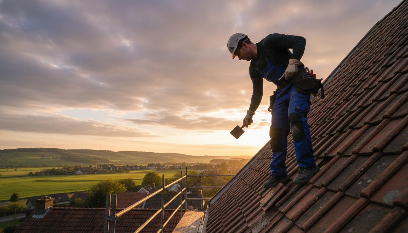 Dakdekker aan het werk in Zuid-Limburg